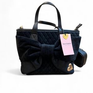 Juicy Couture Black Quilted Tote with Bow